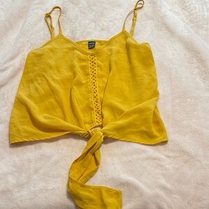 SHEIN Yellow Tie-Front Camisole